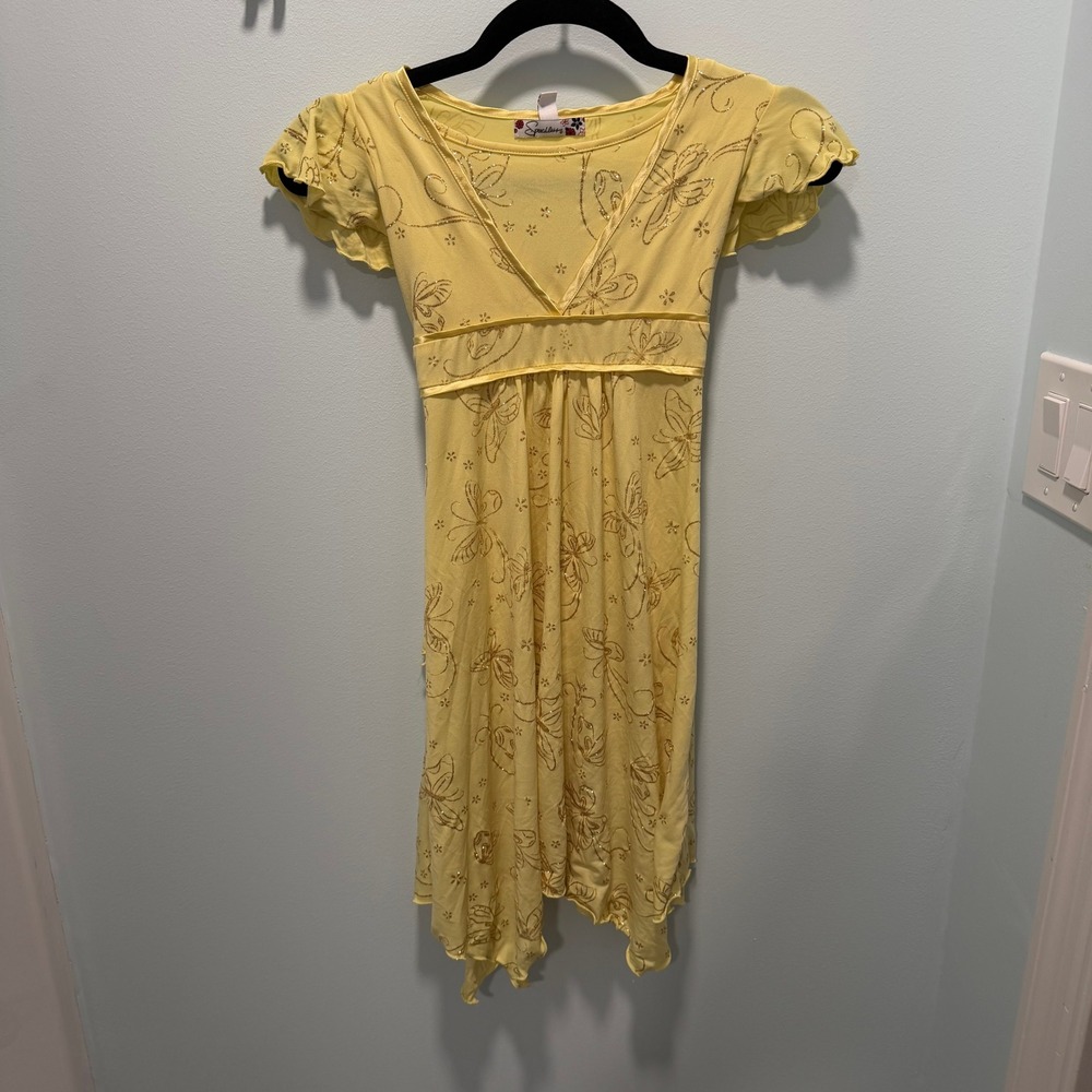 Speechless Butterfly Dress Yellow Size 8 Y2K Fairycore Party Special Occasion